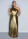 Fashion V-Neck Sleeveless Slim Fit Pleated Dress