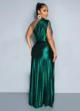 Fashion V-Neck Sleeveless Slim Fit Pleated Dress