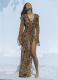 Sexy Chiffon Leopard Print Ruffle Front Slit Dress