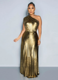 Fashion V-Neck Sleeveless Slim Fit Pleated Dress