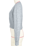 Comfortable And Casual Solid Color Wool Cardigan Short Sweater Jacket