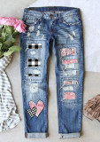 Mid-rise Straight-leg Jeans With Ripped Print Patches