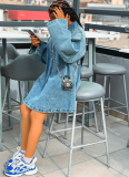 Fashion Collar Loose Fashion Denim Dress