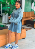 Fashion Collar Loose Fashion Denim Dress