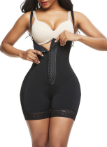 Fashion High Waisted Slimming Belly Buttoned Crotch Zipper Bodysuit