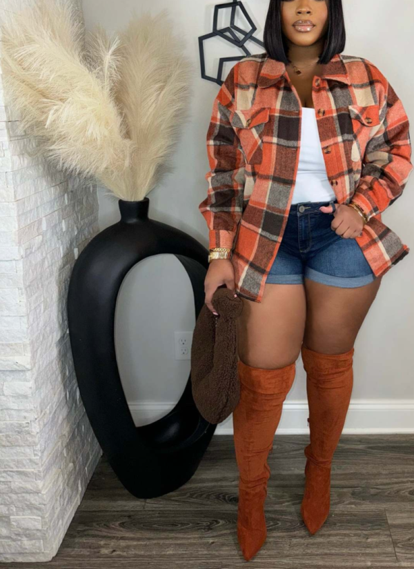 New Plaid Shirt Wool Jacket