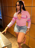 Belly-baring Embroidered Contrast-color Short Jacket