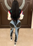 Double-layer Ribbed Woolen Baseball Jacket With Full Positioning Printing