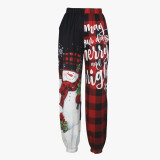Christmas Snowman Print Casual Bloomers