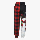 Christmas Snowman Print Casual Bloomers