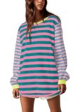 Fashion Loose Casual Striped Sweatshirt