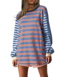 Fashion Loose Casual Striped Sweatshirt