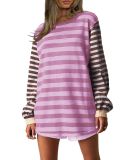 Fashion Loose Casual Striped Sweatshirt