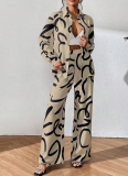 Casual Shirt and Wide-Leg Pants Two-Piece Set