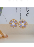 Light Luxury Retro Oil Drop Flower Earrings
