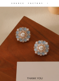 Light Luxury Retro Oil Drop Flower Earrings
