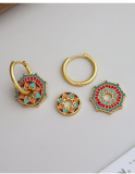 Fashion Vintage Colored Enamel Earrings