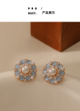 Light Luxury Retro Oil Drop Flower Earrings