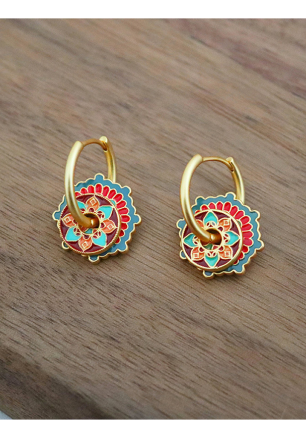 Fashion Vintage Colored Enamel Earrings