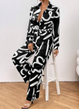 Casual Shirt and Wide-Leg Pants Two-Piece Set