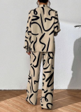 Casual Shirt and Wide-Leg Pants Two-Piece Set