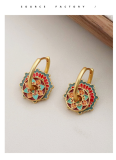 Fashion Vintage Colored Enamel Earrings