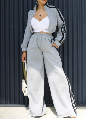 Fashion Sports Sweatshirt Striped Jacket Suit