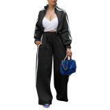 Fashion Sports Sweatshirt Striped Jacket Suit