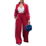 Fashion Sports Sweatshirt Striped Jacket Suit