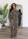 Sexy Off-shoulder Printed Two-piece Suit