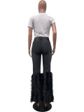 Women's Fashion Stretch Denim Feather Jeans