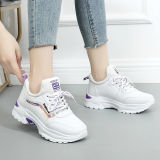 Sneaker Women'S Sequined White Shoes Spring And Autumn Breathable New Korean Style Height-Increasing Travel Shoes Flat Running Shoes