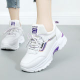 Sneaker Women'S Sequined White Shoes Spring And Autumn Breathable New Korean Style Height-Increasing Travel Shoes Flat Running Shoes