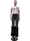 Women's Fashion Stretch Denim Feather Jeans