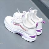 Sneaker Women'S Sequined White Shoes Spring And Autumn Breathable New Korean Style Height-Increasing Travel Shoes Flat Running Shoes