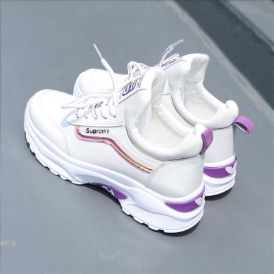 Sneaker Women'S Sequined White Shoes Spring And Autumn Breathable New Korean Style Height-Increasing Travel Shoes Flat Running Shoes