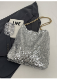 Fashionable and High-end Sequined Messenger Bag