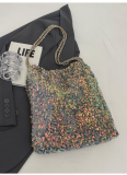 Fashionable and High-end Sequined Messenger Bag