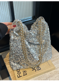 Fashionable and High-end Sequined Messenger Bag