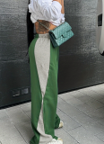 Fashion Color-blocking High-waisted Street Photography Straight Leg Wide-leg Casual Pants