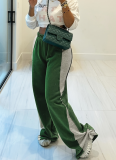 Fashion Color-blocking High-waisted Street Photography Straight Leg Wide-leg Casual Pants