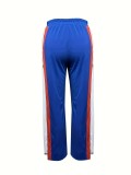 New Colorblock Split-Crotch Wide-Leg Casual Pants