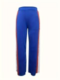 New Colorblock Split-Crotch Wide-Leg Casual Pants