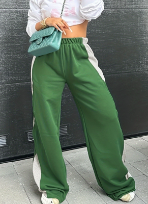 Fashion Color-blocking High-waisted Street Photography Straight Leg Wide-leg Casual Pants