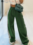 Fashion Color-blocking High-waisted Street Photography Straight Leg Wide-leg Casual Pants