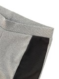 Patchwork Raglan Long Sleeve High Waist Tight Fit Casual Suit