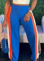 New Colorblock Split-Crotch Wide-Leg Casual Pants