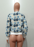 Double-layer Knit Coat with Woolen Carved Embroidery and Patchwork