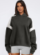 Contrast Color Dropped Shoulder Baseball Jacket Hoodie
