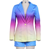 Fashion Leopard Print Casual Shorts Suit